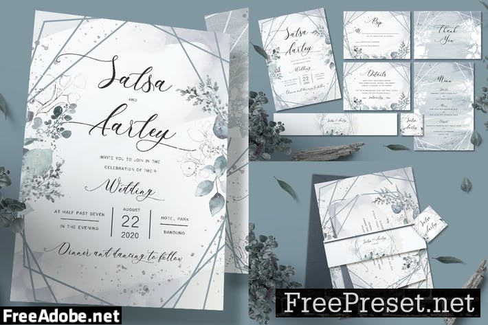 Foliage Wedding Invitation Set G2UTZ8N