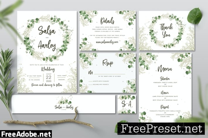 Foliage Wedding Invitation Set ND94WCN