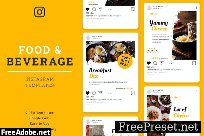 Food & Beverage Instagram Post Template QY3V8V3