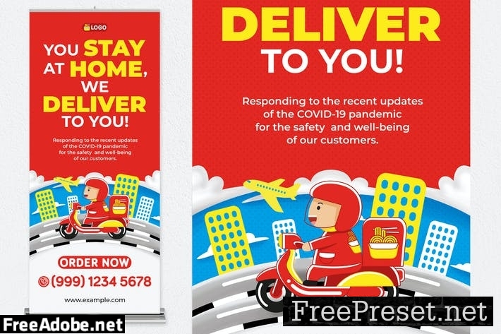 Food Delivery Roll Up Banner BFHLTK8