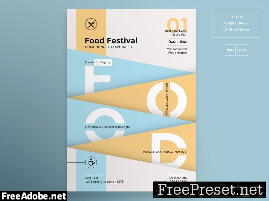 Food Festival Flyer and Poster Template