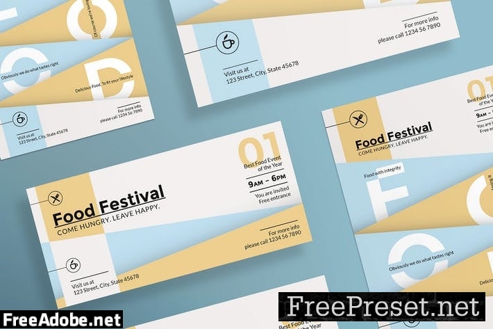 Food Festival Flyer and Poster Template CQZV6B