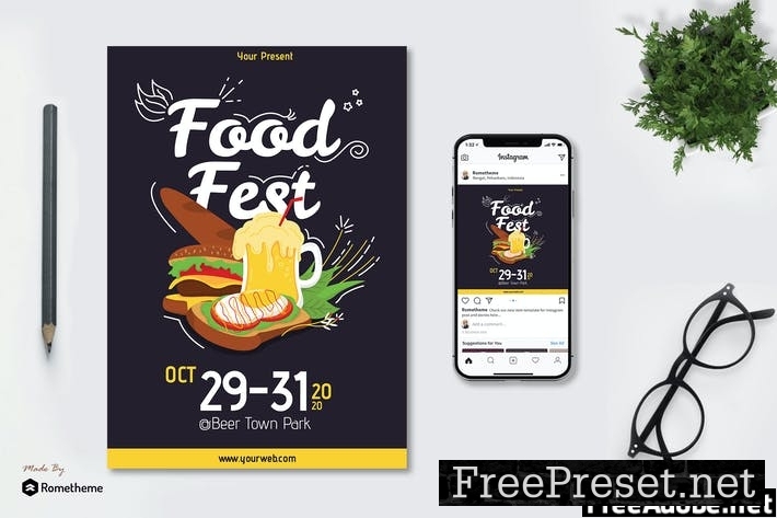 Food Festival - Flyer & Instagram Post GR AJZKWD7