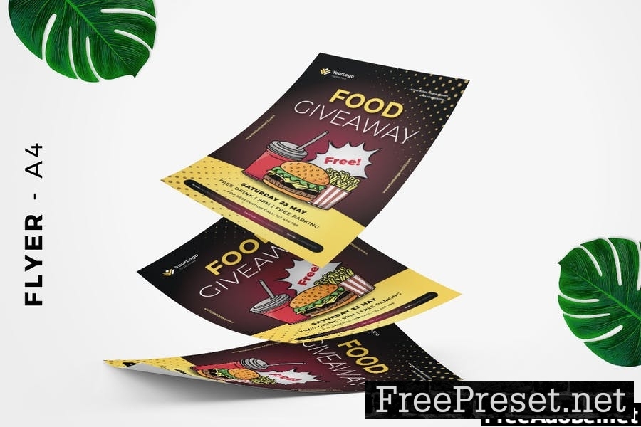 Food Giveaway Flyer Design 97YDM4F