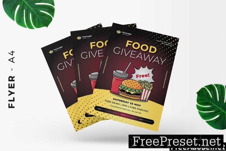 Food Giveaway Flyer Design 97YDM4F