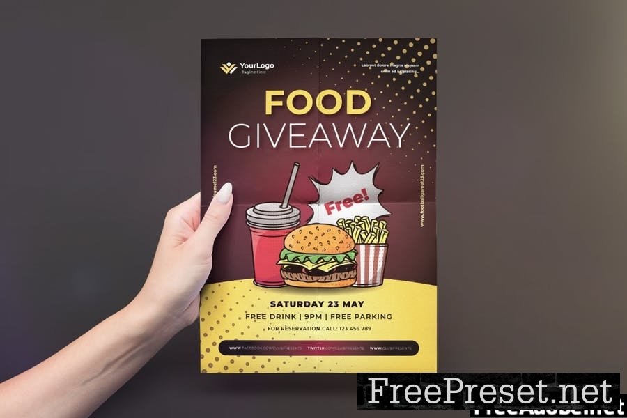 Food Giveaway Flyer Design 97YDM4F