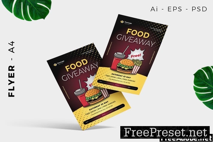 Food Giveaway Flyer Design 97YDM4F