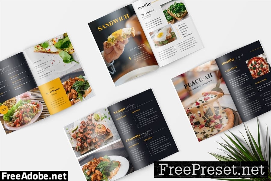 Food Magazine Template 77XNRYD