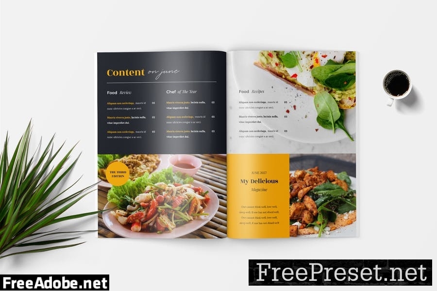 Food Magazine Template 77XNRYD