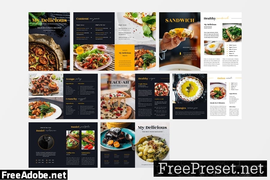 Food Magazine Template 77XNRYD