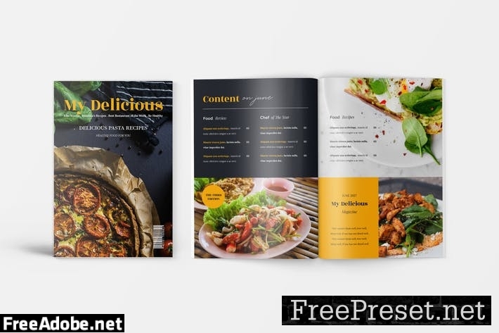 Food Magazine Template 77XNRYD