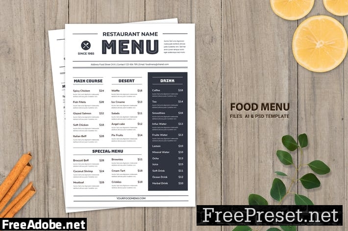 Food Menu 563FVFV