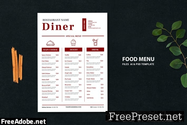 Food Menu 6VLC6MM