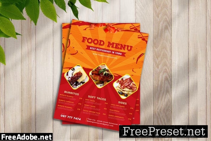 Food menu flyer 1 GRE8RD6