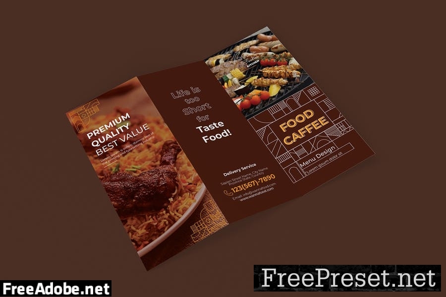 Food Menu Trifold Brochure