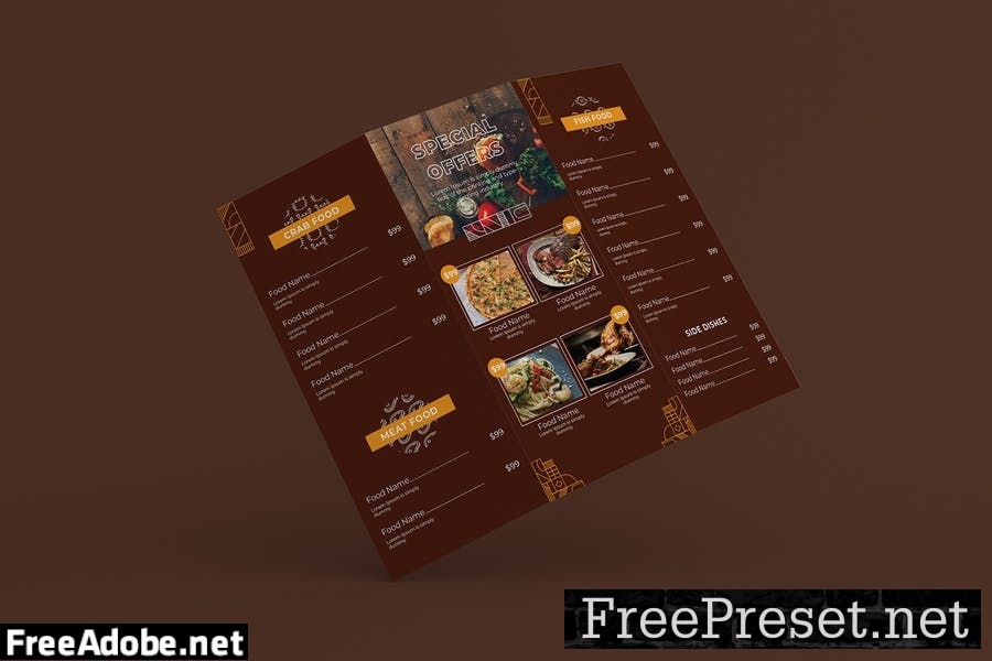 Food Menu Trifold Brochure