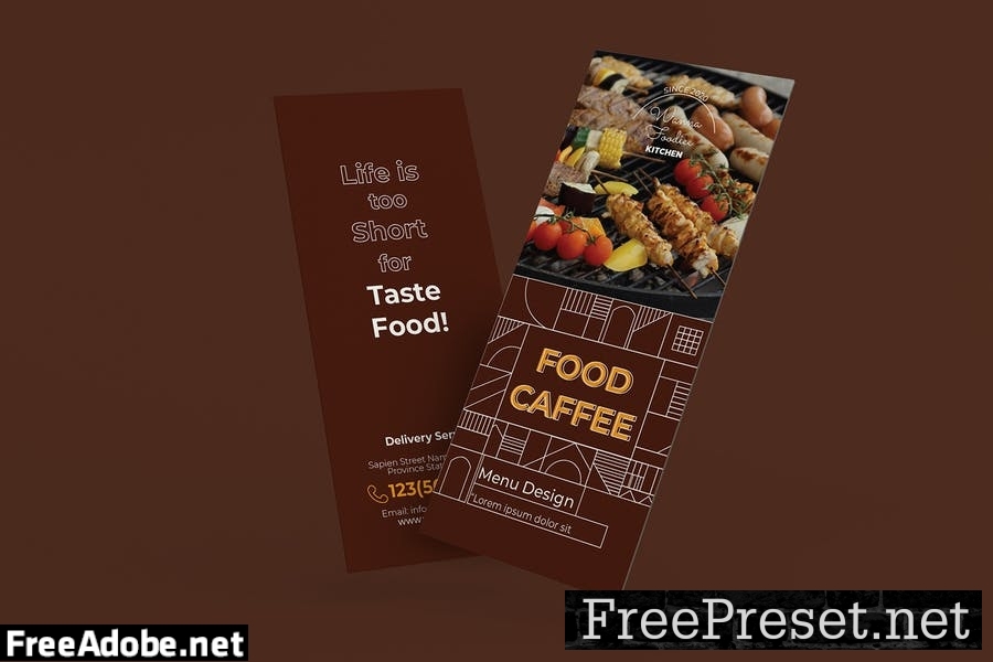 Food Menu Trifold Brochure