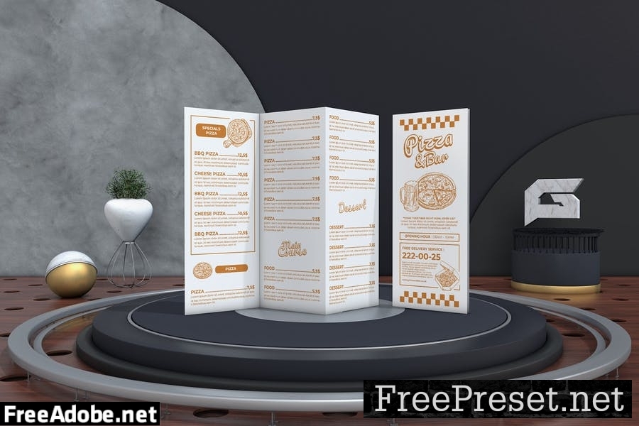 Food Menu Trifold Brochure 7P8TEHW