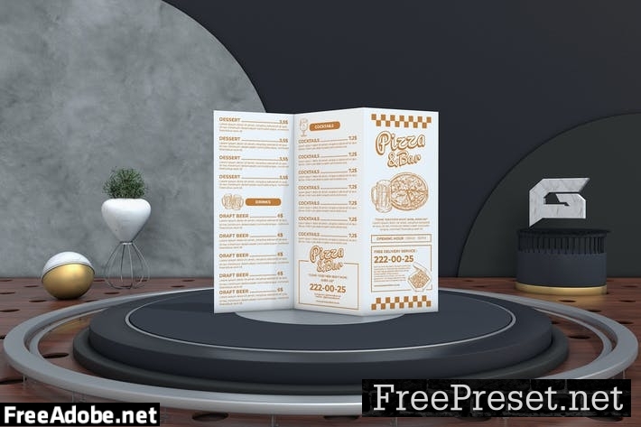 Food Menu Trifold Brochure 7P8TEHW