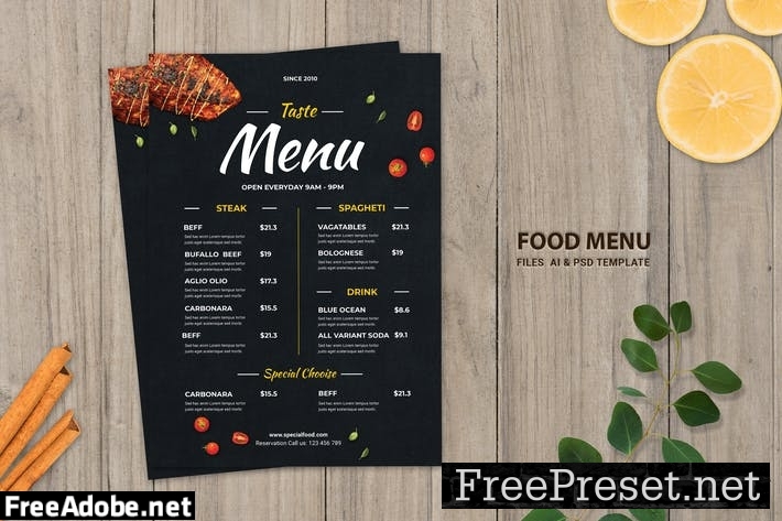 Food Menu X5ET645