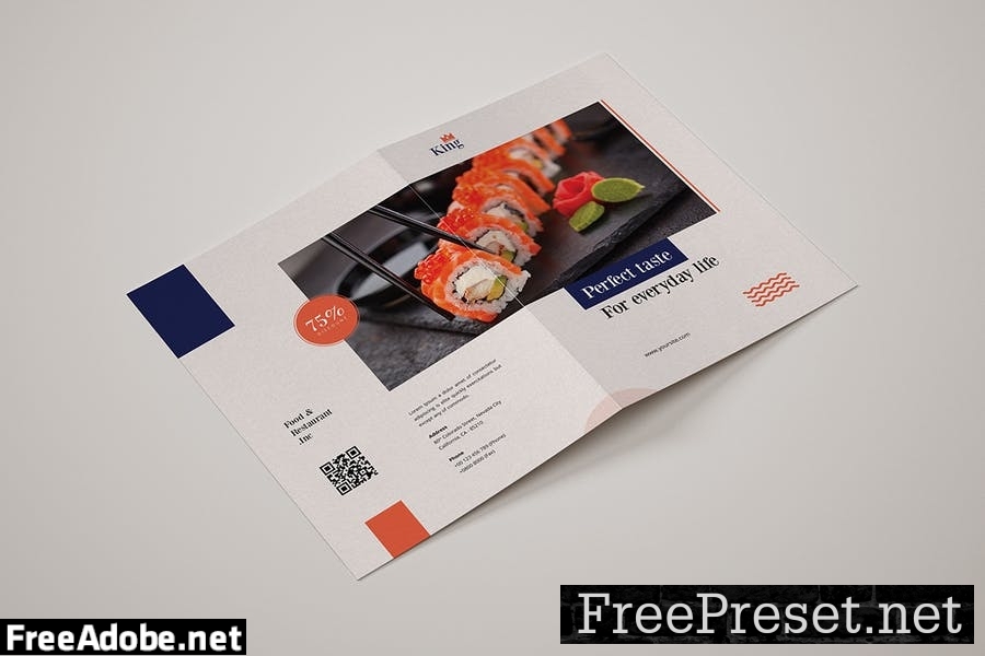 Food & Restaurant Bi-Fold Brochure TG7CBY8