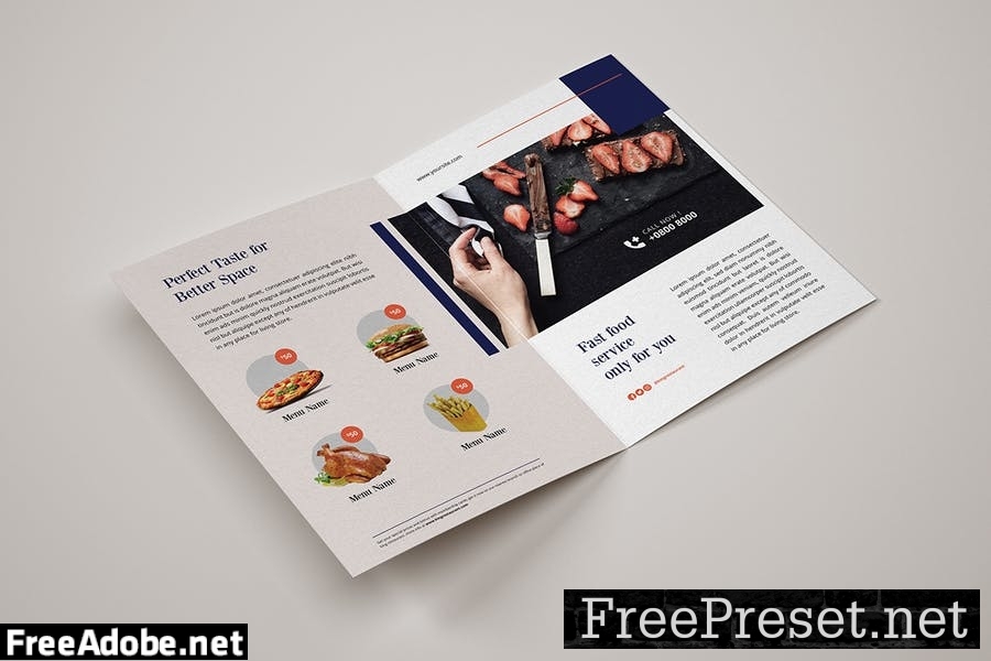 Food & Restaurant Bi-Fold Brochure TG7CBY8