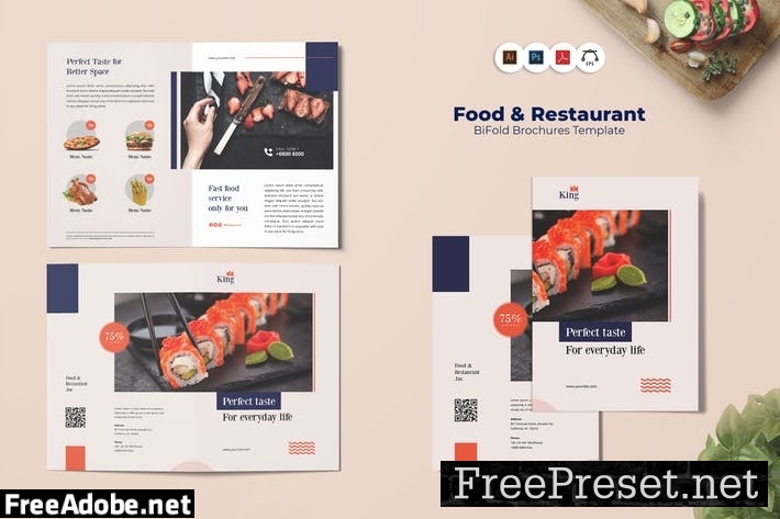 Food & Restaurant Bi-Fold Brochure TG7CBY8