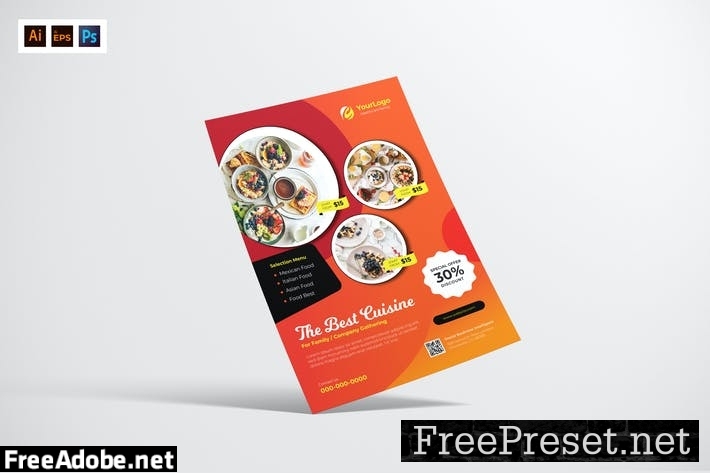 Food Restaurant Flyer Design AH3D5SN