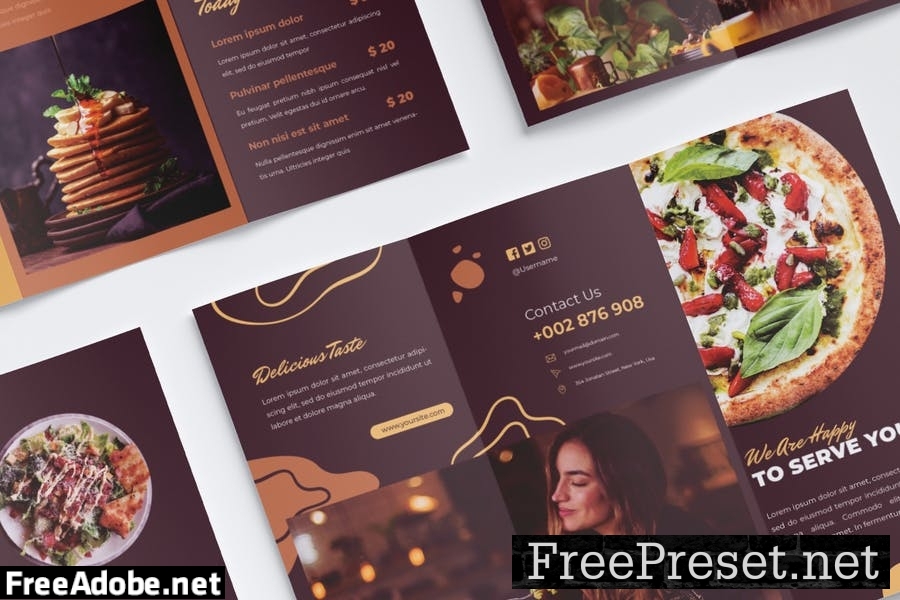 Food & Restaurant Trifold Brochure QYVTFL7