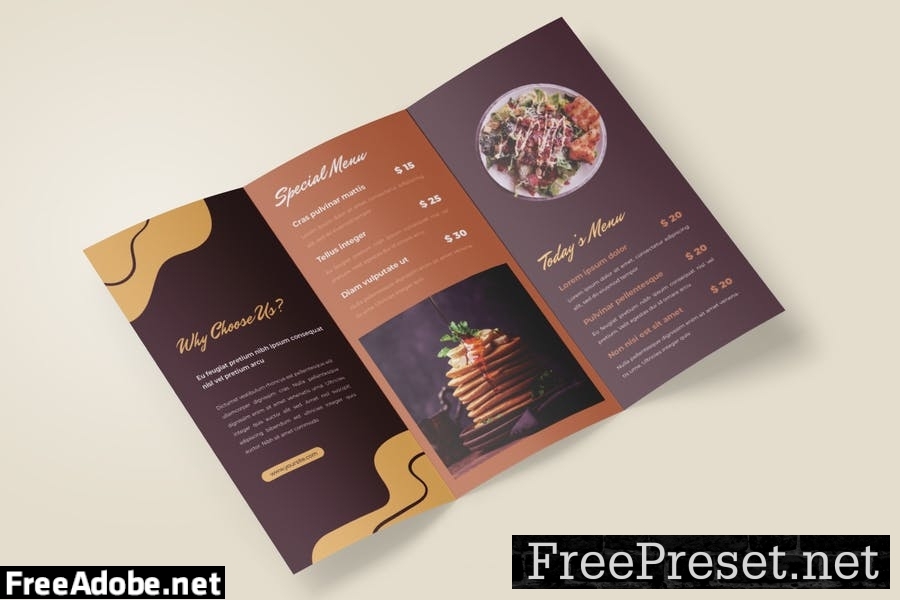 Food & Restaurant Trifold Brochure QYVTFL7