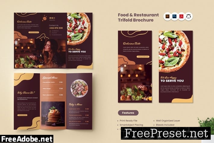 Food & Restaurant Trifold Brochure QYVTFL7