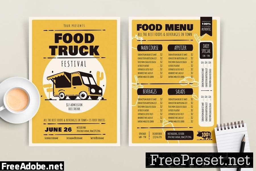 Food Truck Festival – Menu Template