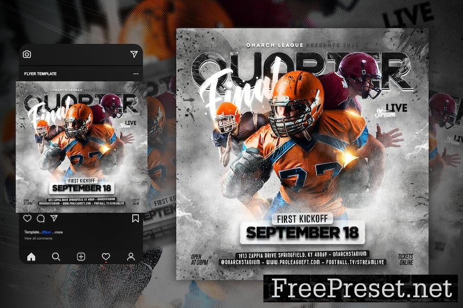 Football Flyer Template HKC5F4W