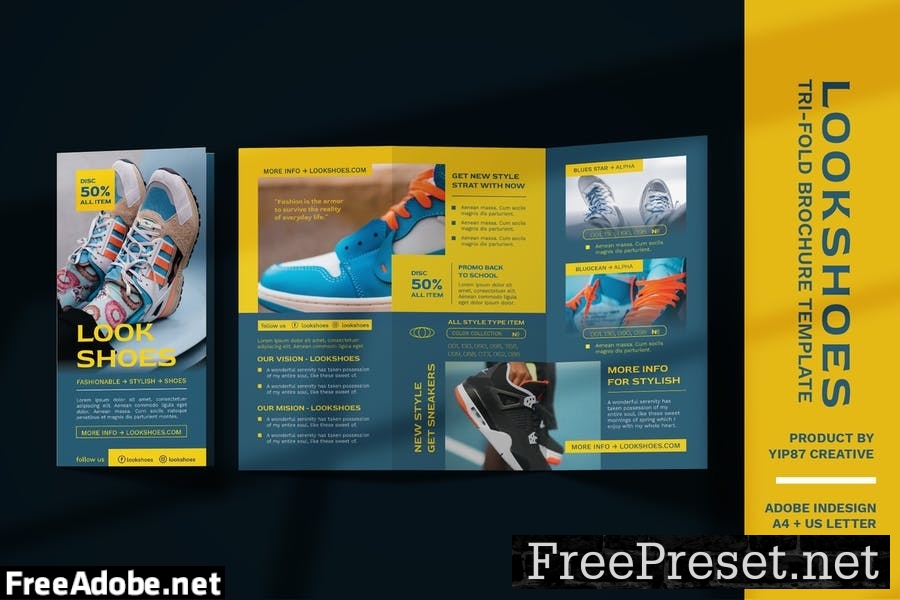 Footwear and fashion Trifold Brochure S4JWDKG