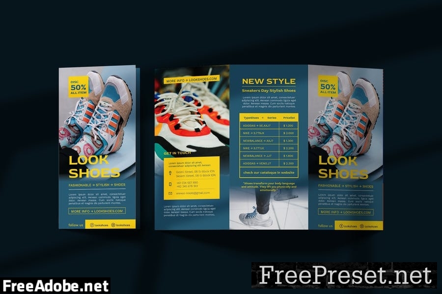 Footwear and fashion Trifold Brochure S4JWDKG