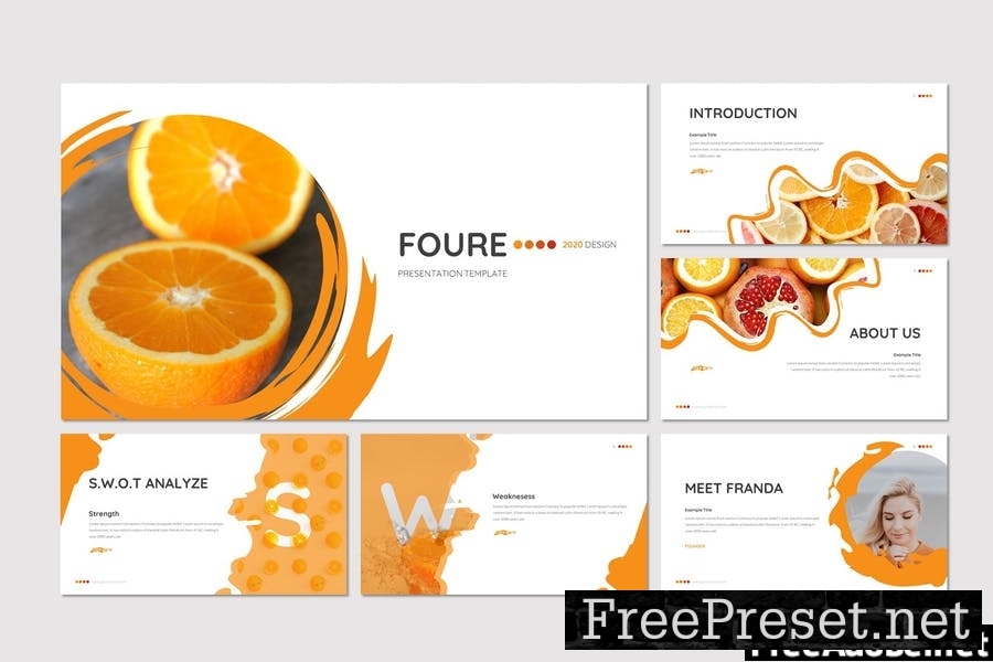 Foure - Orange Powerpoint Template