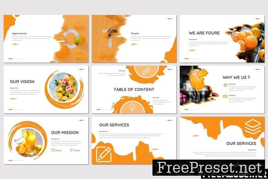 Foure - Orange Powerpoint Template