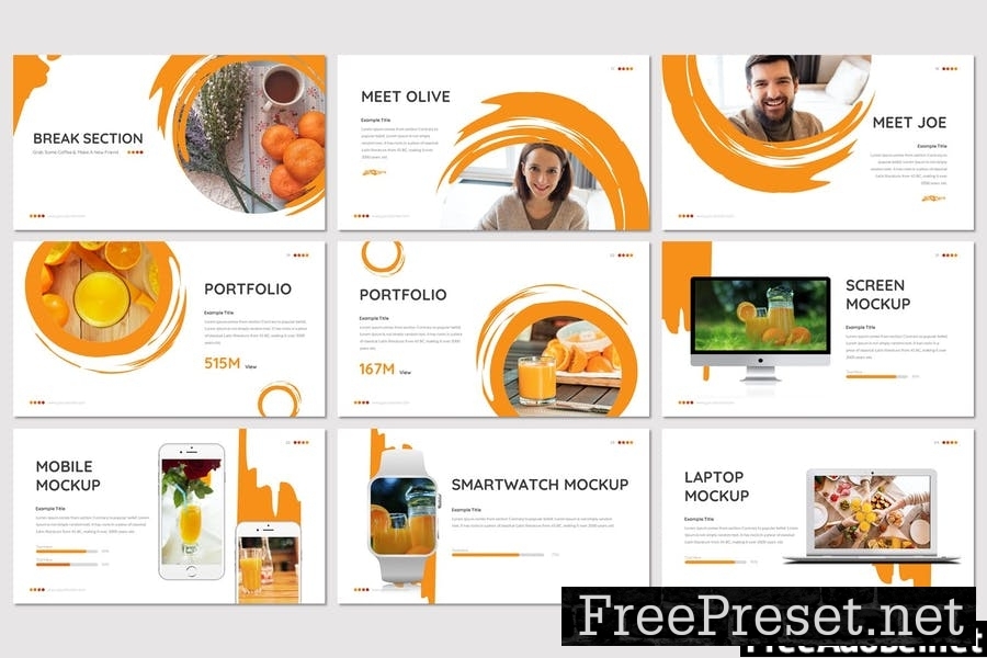 Foure - Orange Powerpoint Template