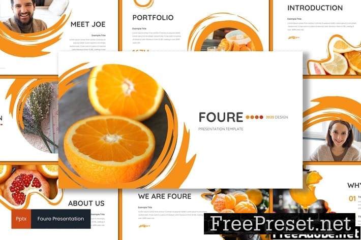 Foure - Orange Powerpoint Template NKYFF89