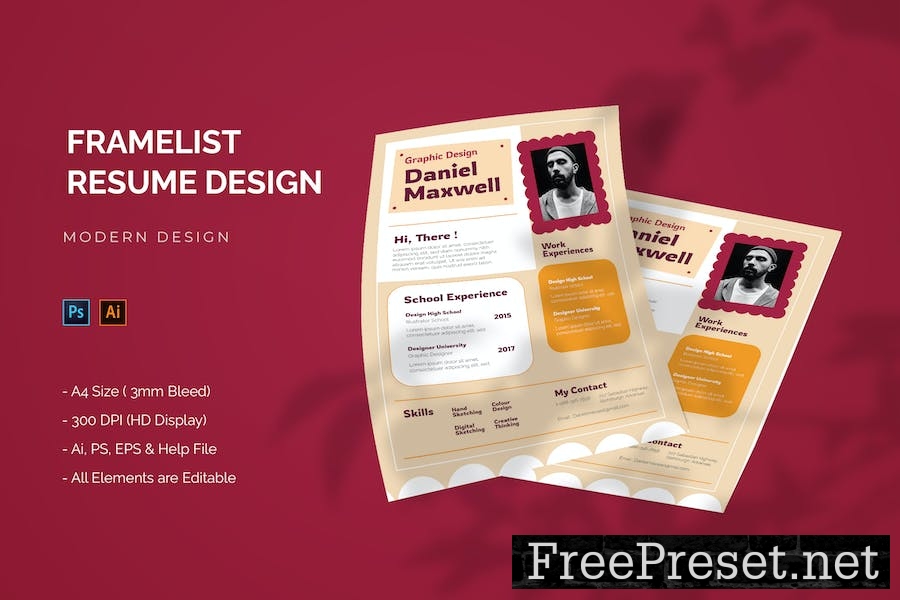 Framelist - Resume Template WKKFM89