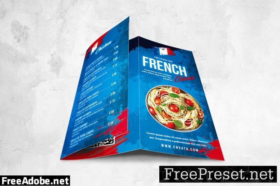 French Food Menu Design A4 & US Letter