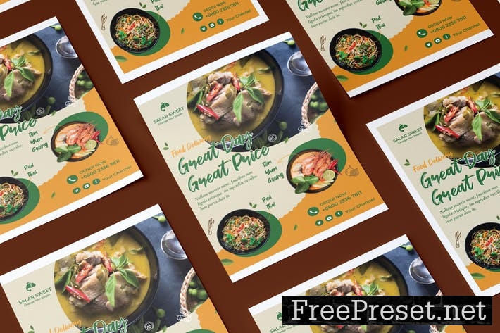 Fresh Food Flyer PSD Template 4BK5AMA