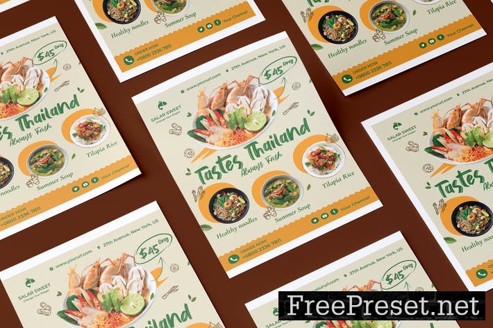 Fresh Food Flyer PSD Template 5NPCZRL