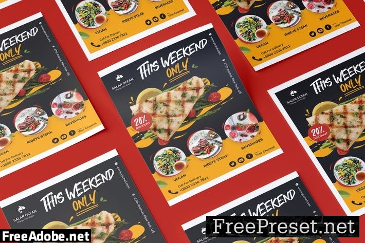 Fresh Food Flyer PSD Template UPQA33Y