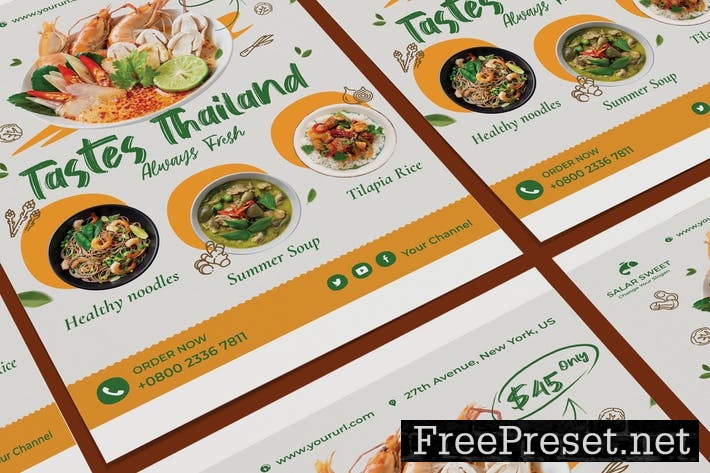 Fresh Food Poster PSD Template 2SPQNV