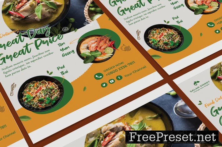 Fresh Food Poster PSD Template Q4A8UKD