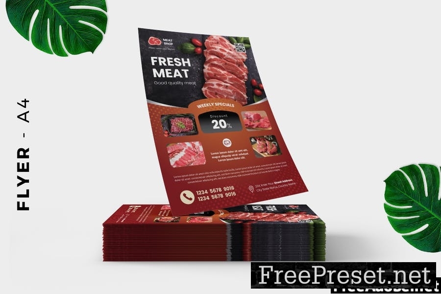 Fresh Meat Butcher Flyer Design