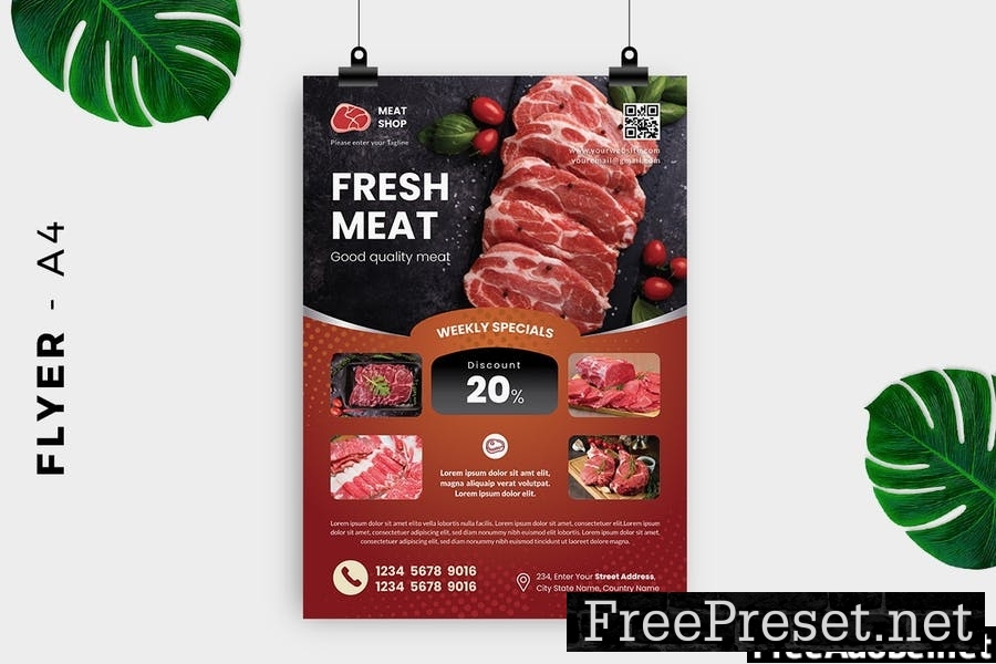 Fresh Meat Butcher Flyer Design