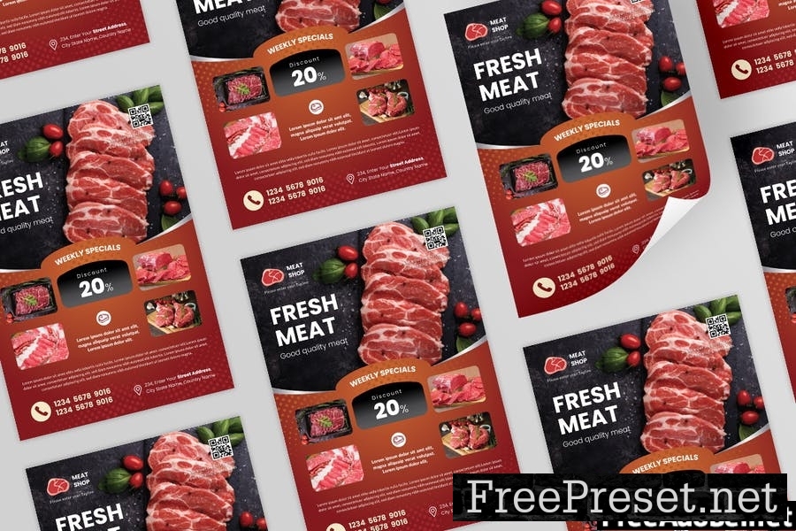 Fresh Meat Butcher Flyer Design