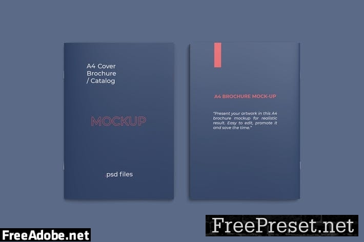 Front and back covers A4 catalog mockup VKQUEBC